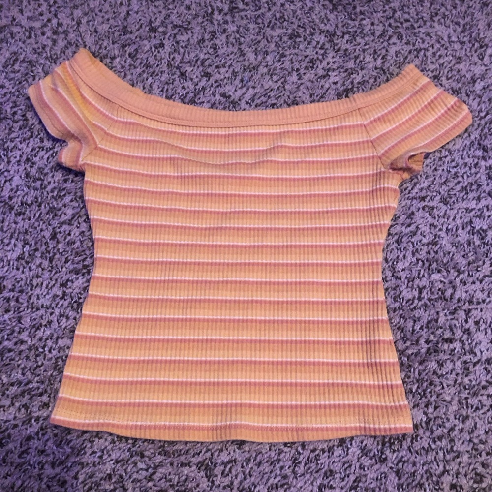 yellow/orange striped croptop
